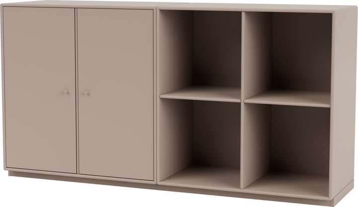 Pair Classic Sideboard - With Plinth Base - Montana - Shelving - Mushroom - 1.2" - HORNE