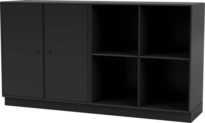 Pair Classic Sideboard - With Plinth Base - Montana - Shelving - Black - 2.7" - HORNE