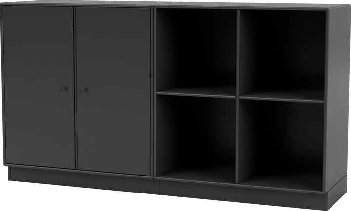 Pair Classic Sideboard - With Plinth Base - Montana - Shelving - Anthracite - 2.7" - HORNE