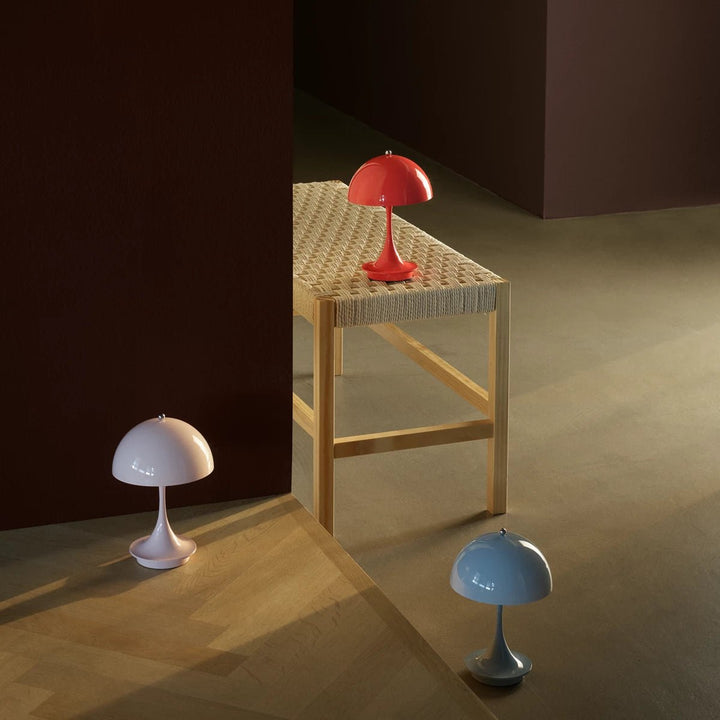 Panthella 160 Portable Table Lamp - Louis Poulsen Table + Task - Chrome - HORNE