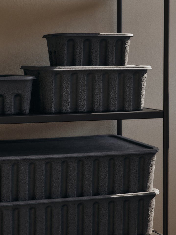 Paper Pulp Box - Extra Large - Ferm Living Storage + Organization - Charcoal - HORNE