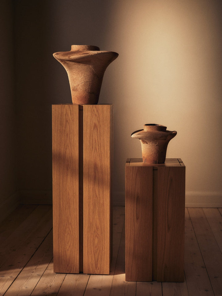 Parcel Pedestal - H90 - Natural - Ferm Living Tables + Desks - HORNE