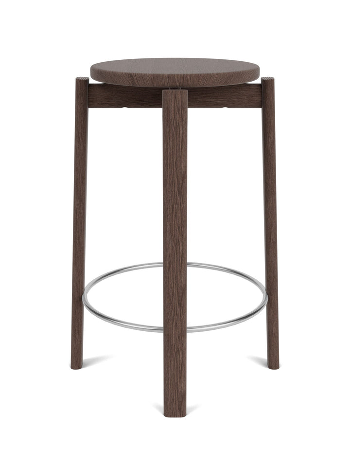 Passage Bar & Counter Stool - Audo Copenhagen Stools + Benches + Ottomans - Counter - Dark Stained Oak / Stainless Steel - HORNE