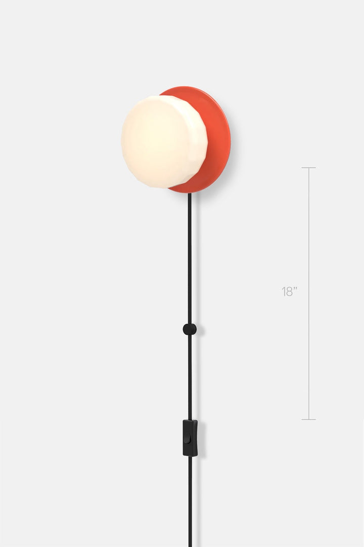Pastille 1 Disc Corded - Faceted - RBW Lighting - Vermilion - 2700K (warm white) - Corded Plug - in (Bottom) w. Toggle Switch / 120V Input - HORNE