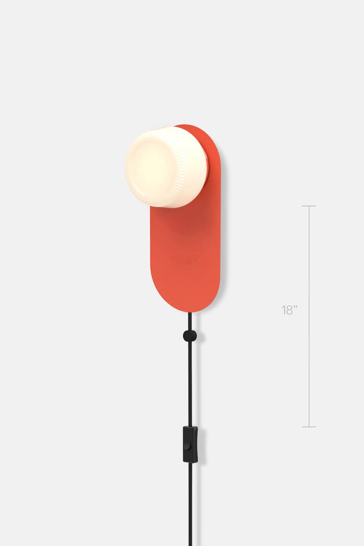 Pastille 1 Wayfind Corded - Ribbed - RBW Lighting - Vermilion - 2700K (warm white) - Corded Plug - in (Bottom) w. Toggle Switch / 120V Input - HORNE