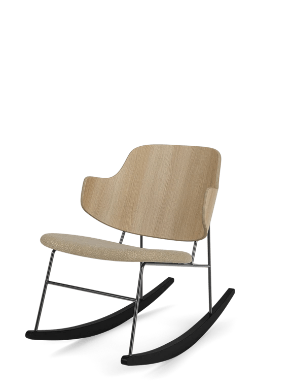Penguin Rocking Chair - Audo Copenhagen Chairs - Natural Oak - Audo Bouclé 02 - HORNE