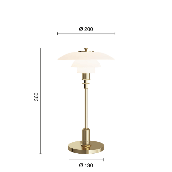 PH 2/1 Portable Lamp - Louis Poulsen Table + Task - High Lustre Chrome - HORNE