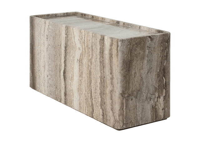 Pietra Side Table - Gubi Side Tables - 31.5" W x 11.8" D x 15.7" H - Lively Sepia - HORNE