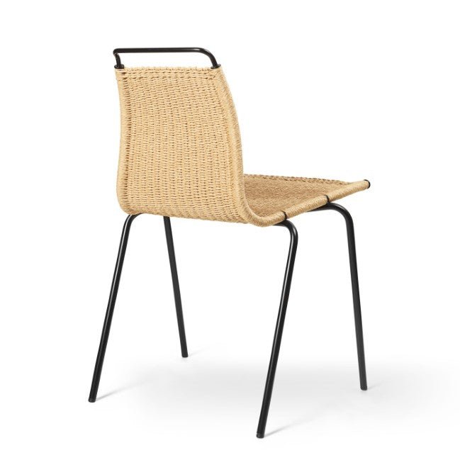 PK1 Chair - Natural Paper Cord - Carl Hansen & Son Chairs - black powder coated steel - HORNE