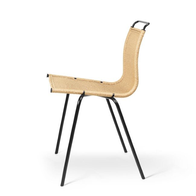 PK1 Chair - Natural Paper Cord - Carl Hansen & Son Chairs - black powder coated steel - HORNE