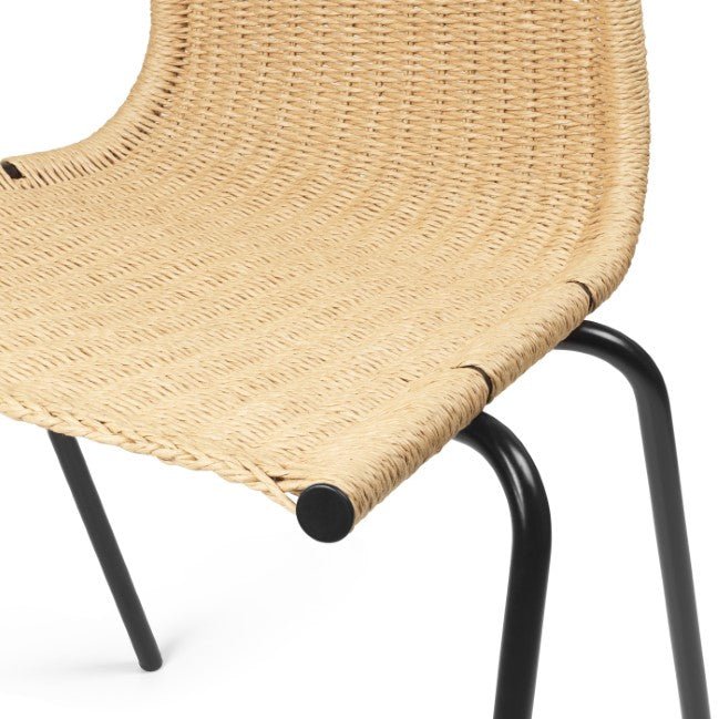 PK1 Chair - Natural Paper Cord - Carl Hansen & Son Chairs - black powder coated steel - HORNE