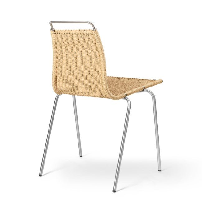 PK1 Chair - Natural Paper Cord - Carl Hansen & Son Chairs - black powder coated steel - HORNE