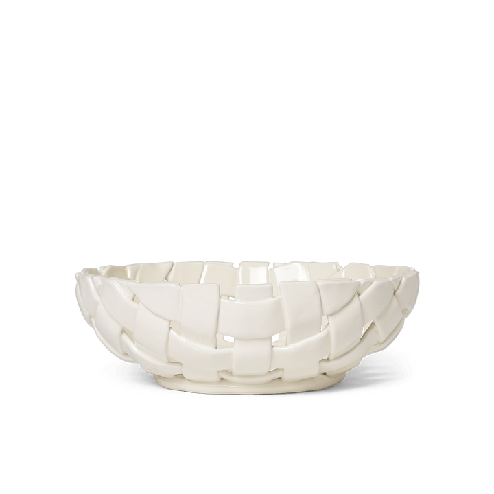 Plait Bowl - Ferm Living - Serveware - 11.8" Diameter - Off - White - HORNE