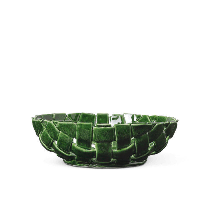 Plait Bowl - Ferm Living - Serveware - 11.8" Diameter - Emerald Green - HORNE