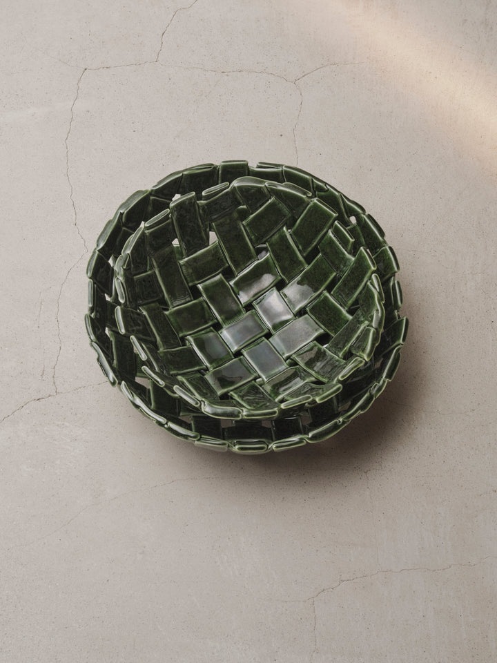 Plait Bowl - Ferm Living - Serveware - 11.8" Diameter - Off - White - HORNE