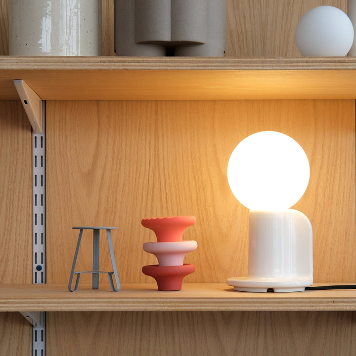 Q Lamp - Misewell Lamps - White Glossy - Dimmable - HORNE