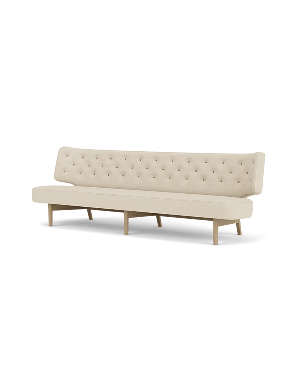 Radiohus Sofa - 3 Seater - Audo Copenhagen Sofas - Natural Oak - Hallingdal 65 110 | Dakar 0250 Buttons - HORNE