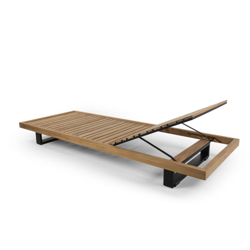 Ravello Sun Lounger - BETACO Chairs - Black Aluminum / Teak - HORNE