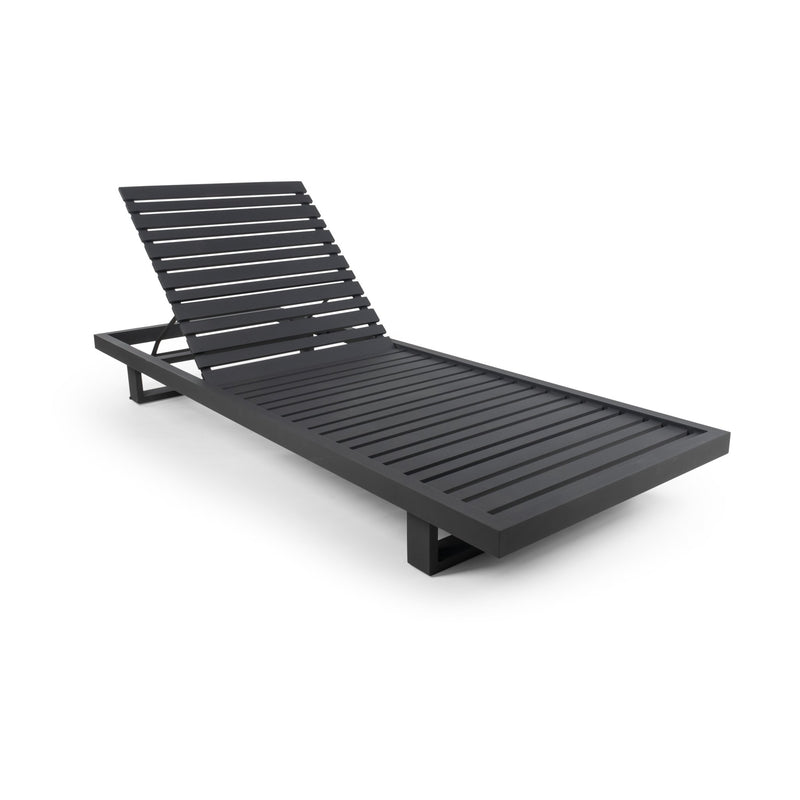 Ravello Sun Lounger - BETACO Chairs - Black Aluminum / Teak - HORNE