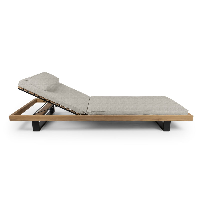 Ravello Sun Lounger - BETACO Chairs - Black Aluminum / Teak - HORNE