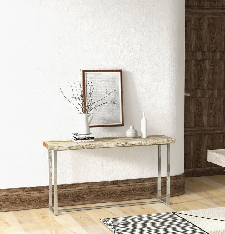 Raw Console - Urbia Tables - Natural Light - Polished Stainless Steel - HORNE