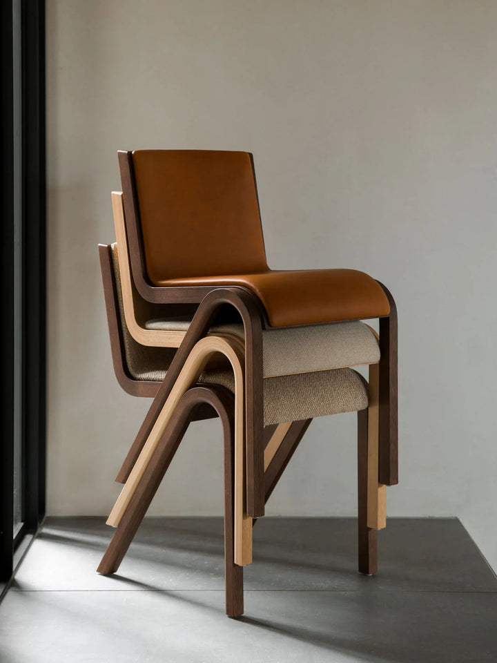Ready Dining Chair - Fully Upholstered - Audo Copenhagen - Chairs - Red - Stained Oak - Dakar 0329 - HORNE