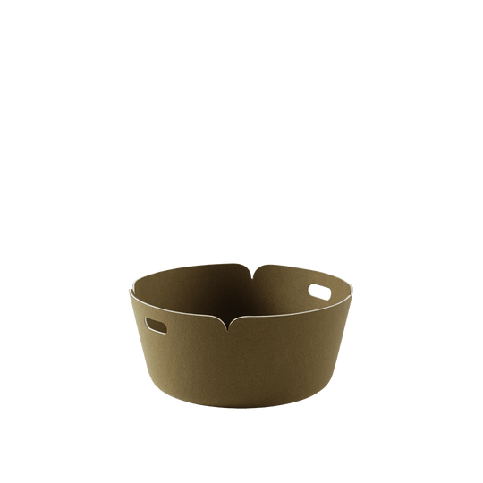 Restore Round Basket - Muuto Storage + Organization - Brown Green - HORNE