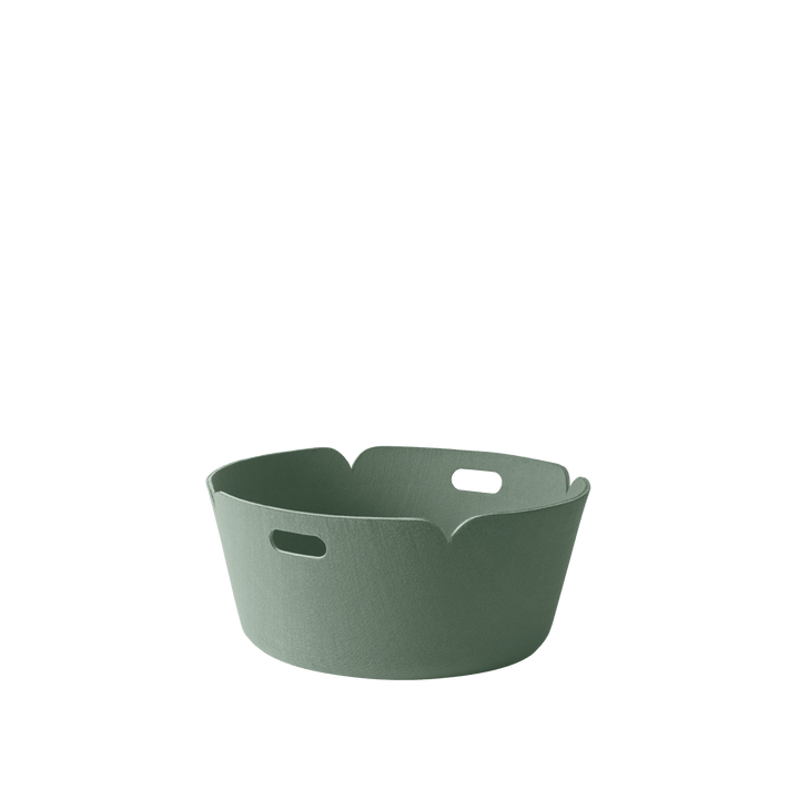 Restore Round Basket - Muuto Storage + Organization - Dusty Green - HORNE