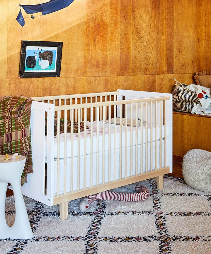 Rhea Crib - Oeuf - Kids + Baby - White/Walnut - HORNE