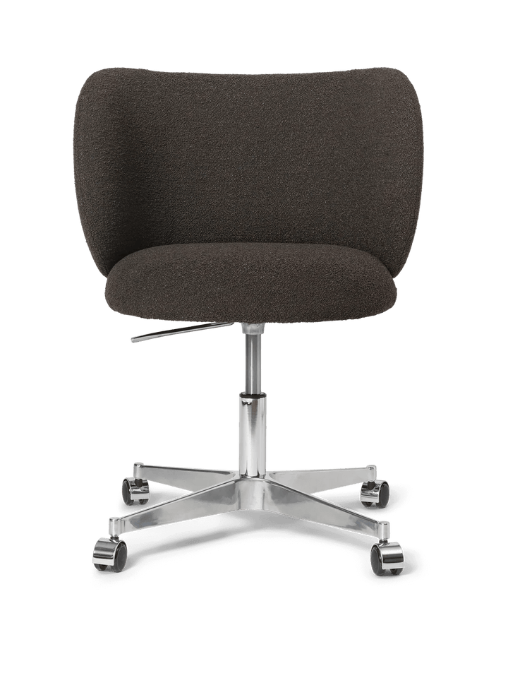 Rico Dining Chair - Castors - Ferm Living Chairs - Soft Bouclé - Dark Brown - HORNE