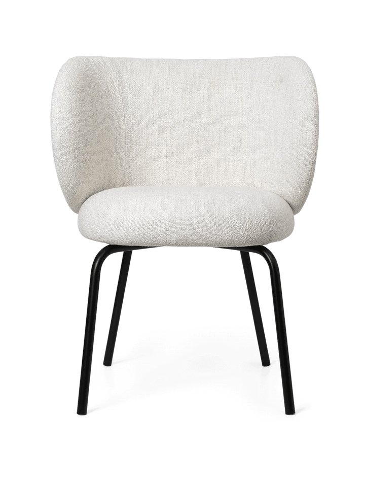 Rico Dining Chair - Ferm Living Chairs - Bouclé - Off - White - Black - HORNE