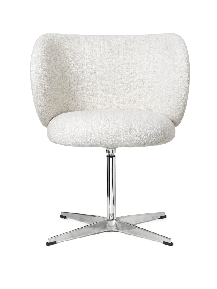 Rico Dining Chair - Swivel - Ferm Living Chairs - Bouclé - Off - White - HORNE