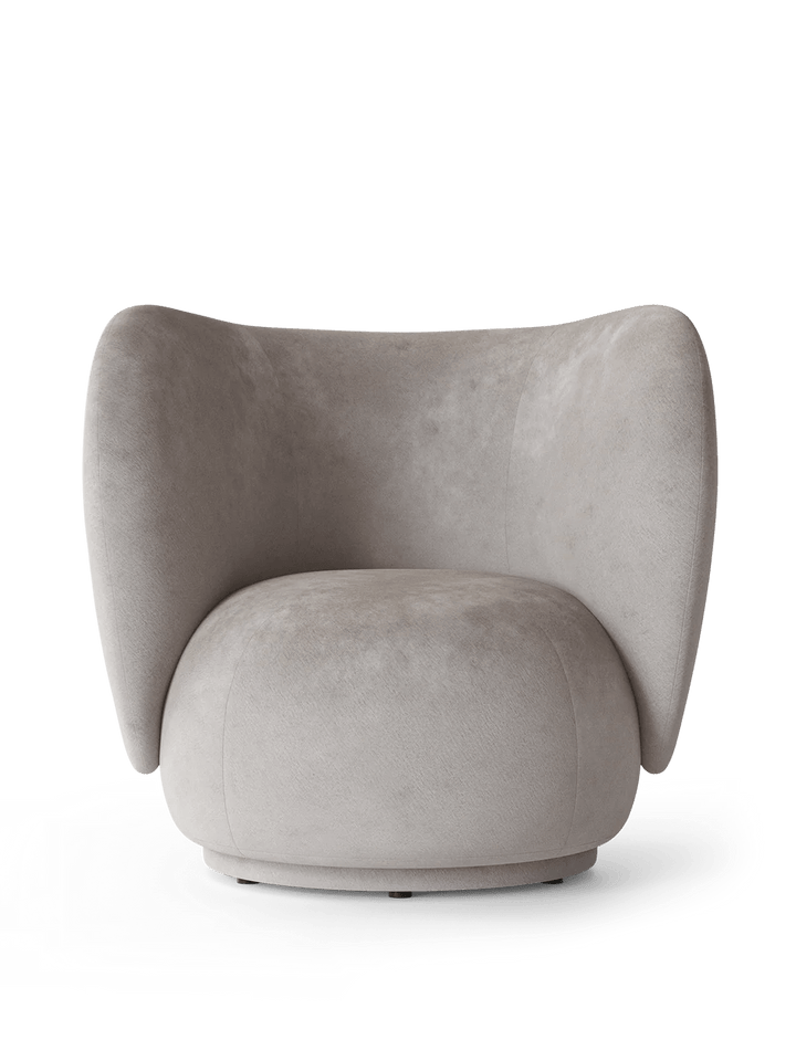 Rico Lounge Chair - Ferm Living Chairs - Faded Velvet - Concrete - HORNE