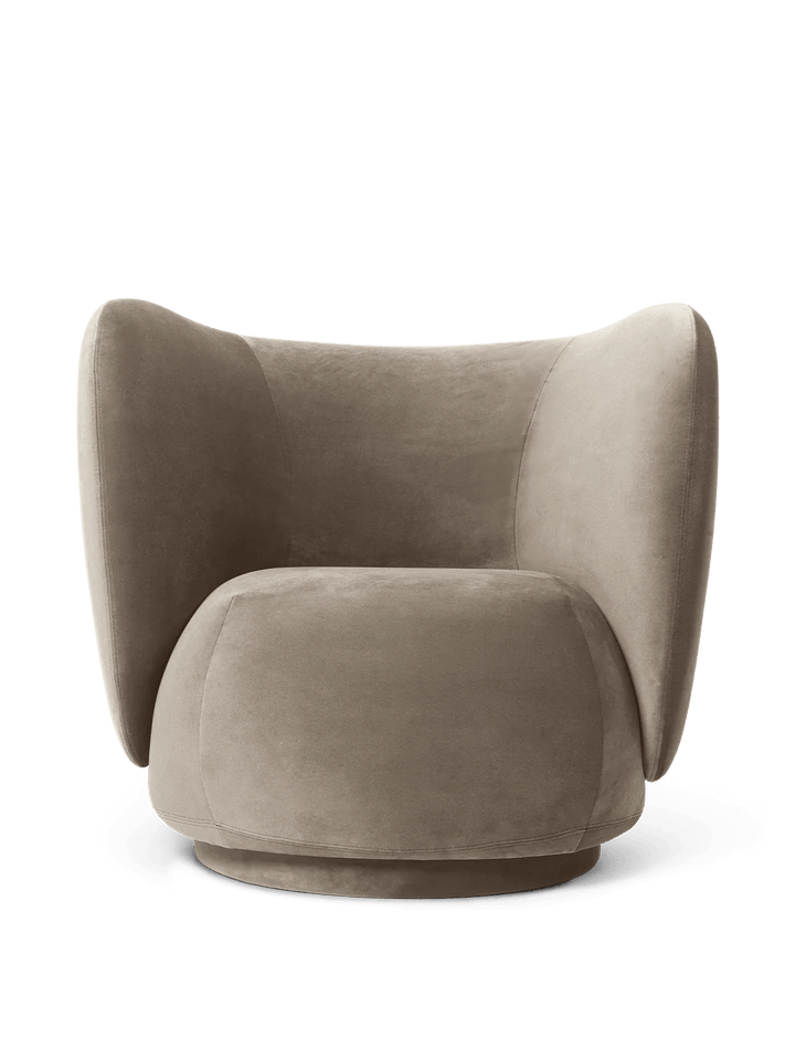 Rico Lounge Chair - Ferm Living Chairs - Rich Velvet - Beige - HORNE