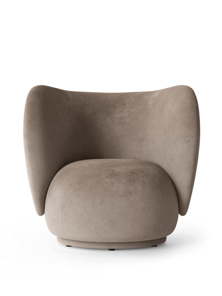 Rico Lounge Chair - Ferm Living Chairs - Faded Velvet - Beige - HORNE