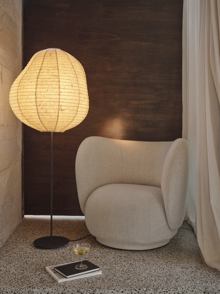 Rico Lounge Chair - Swivel - Ferm Living Chairs - Rich Velvet - Beige - HORNE