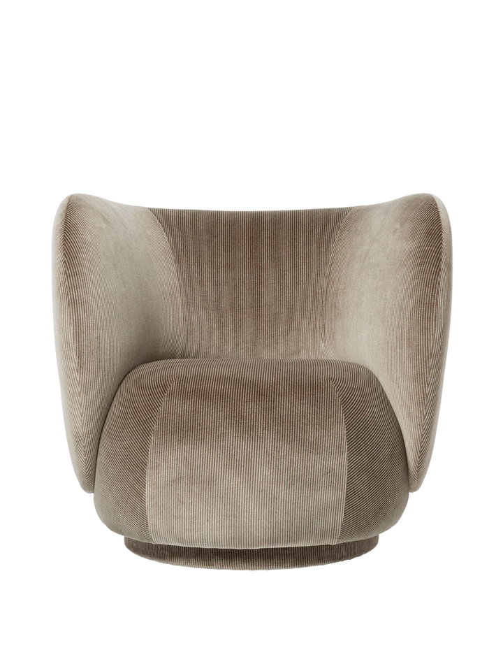 Rico Lounge Chair - Swivel - Ferm Living Chairs - Devoré Velvet - HORNE