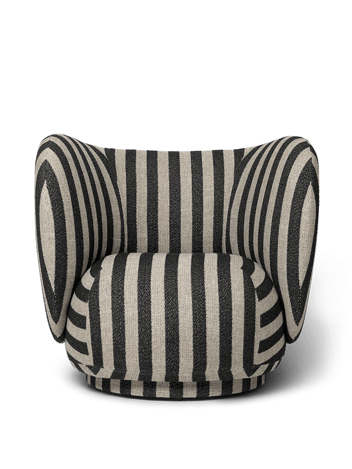 Rico Lounge Chair - Swivel - Ferm Living Chairs - Louisiana - Sand/Black - HORNE