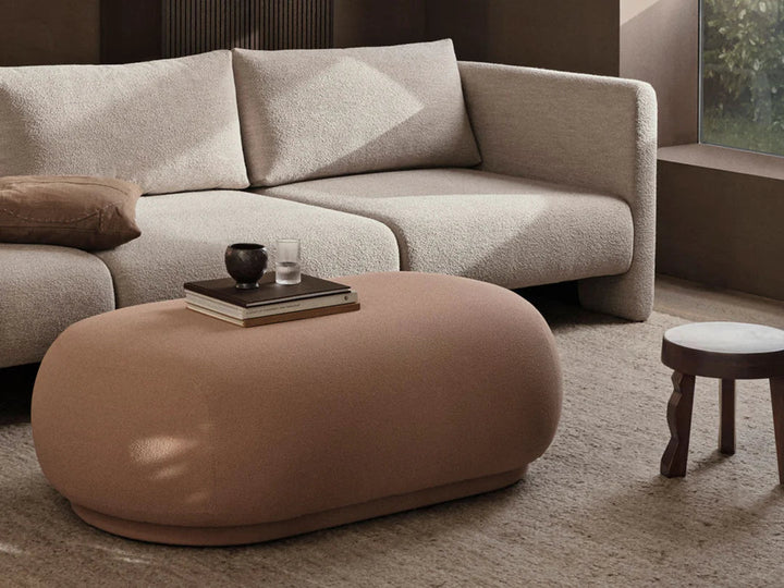 Rico Ottoman - Ferm Living Stools + Benches + Ottomans - Bouclé - Sand - HORNE