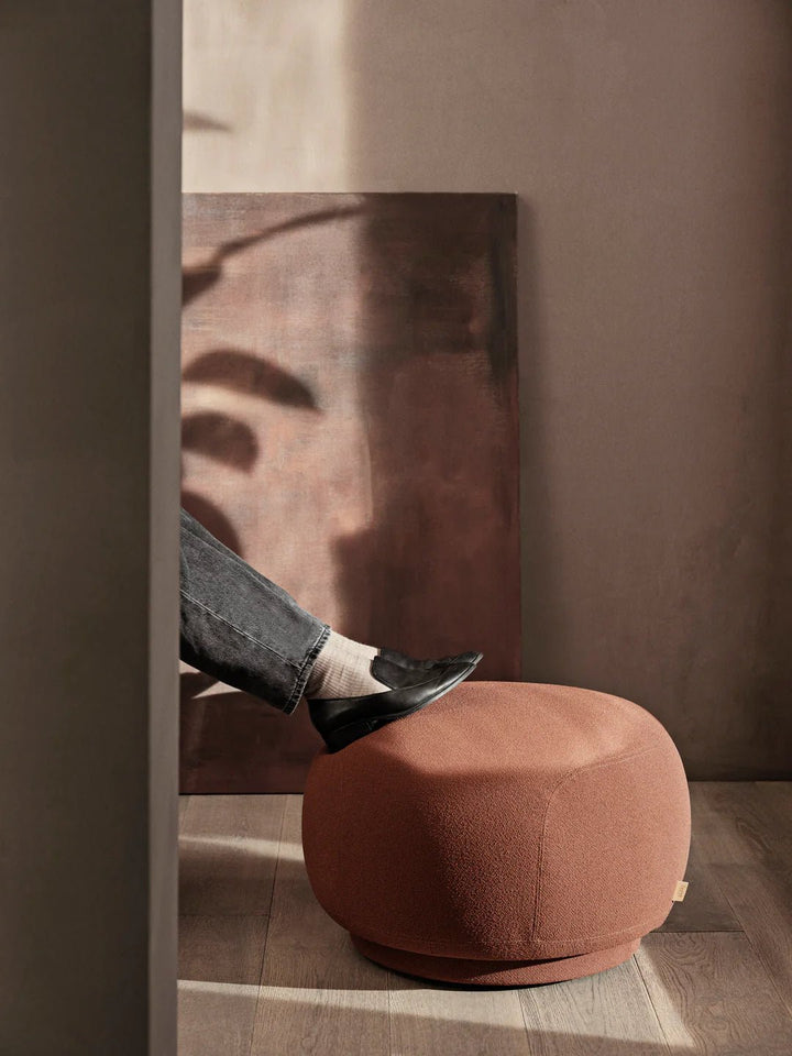 Rico Pouf - Ferm Living Stools + Benches + Ottomans - Grain - Chocolate - HORNE