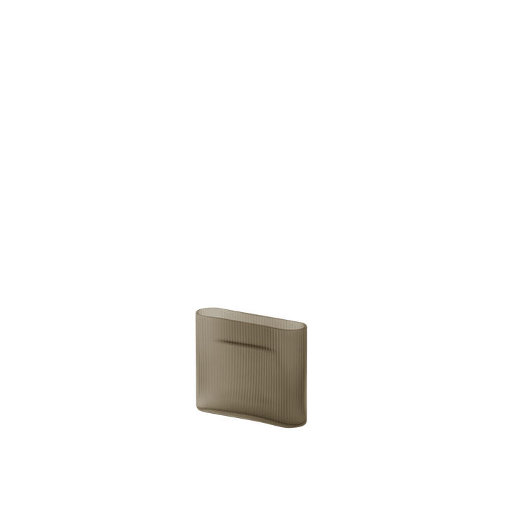 Ridge Vase - Muuto Vases - Small - Taupe Frosted Glass - HORNE