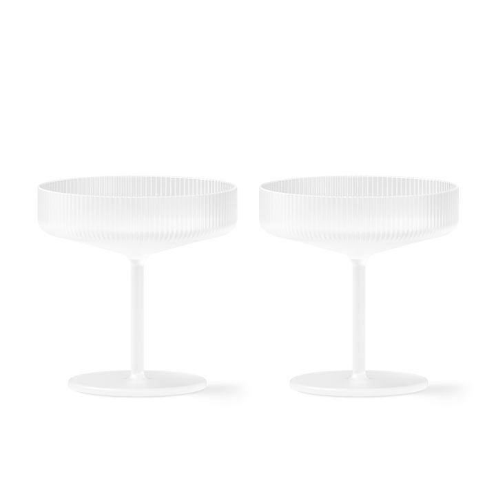 Ripple Champagne Saucers - Set of 2 - Frosted