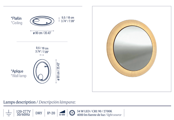 Roda PF/90 LED Dimmable Ceiling Lamp - Bover - Ceiling Lights - White - 0 - 10V Dimmable - HORNE