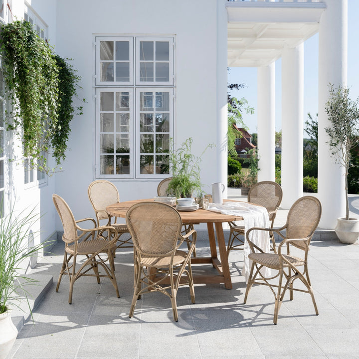 Rossini Outdoor Arm Chair - Sika Design - Outdoor Furniture - Natural - Canvas White - HORNE