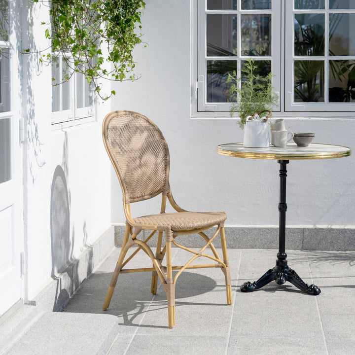 Rossini Outdoor Side Chair - Sika Design - Outdoor Furniture - Natural - Canvas White - HORNE