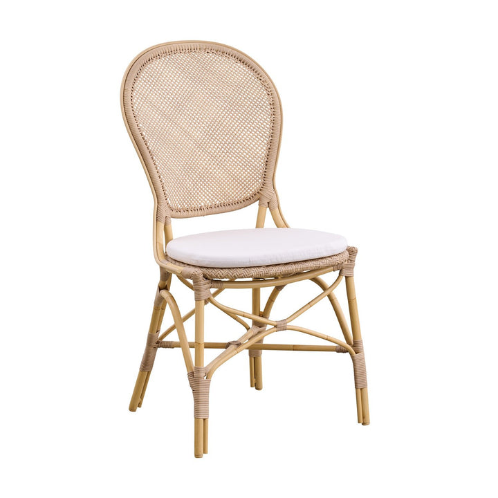 Rossini Outdoor Side Chair - Sika Design - Outdoor Furniture - Natural - Canvas White - HORNE