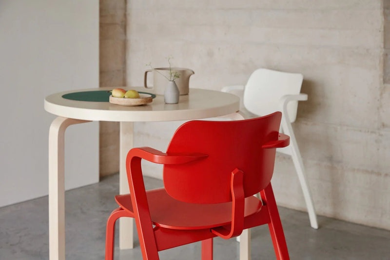 Round Table 90B by Alvar Aalto - Artek Tables + Desks - White Laminate Top - HORNE