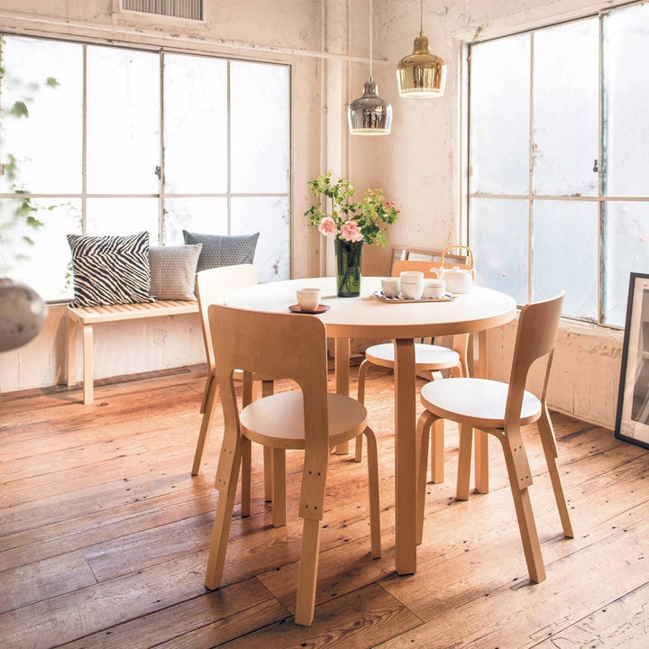 Round Table 91 by Alvar Aalto - Artek Tables + Desks - Black Linoleum Top - HORNE