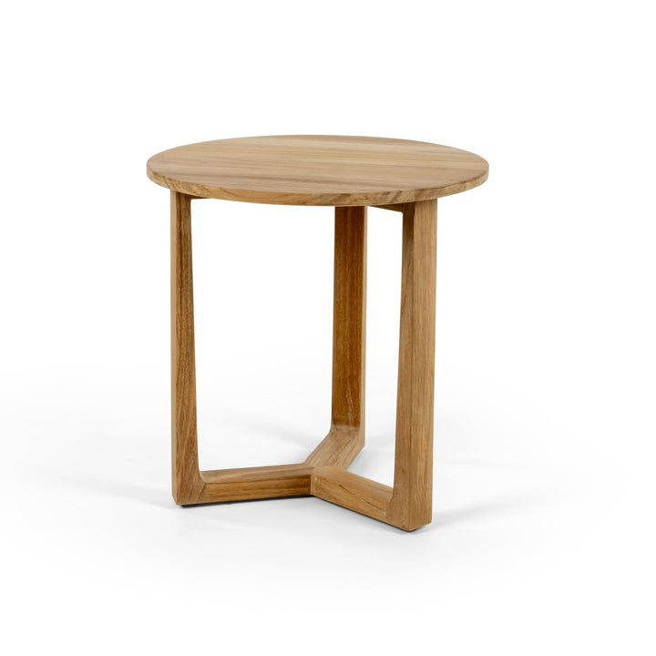 Round Teak Side Table - BETACO Tables + Desks - 13.7"D / Teak - HORNE