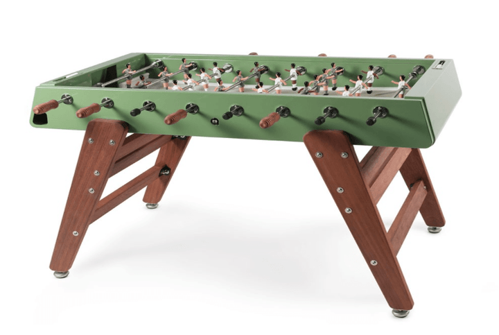 RS3 Indoor RS Barcelona Foosball Table - Iroko Wood Legs - Green-Games + Recreation - Green - No Cover - HORNE